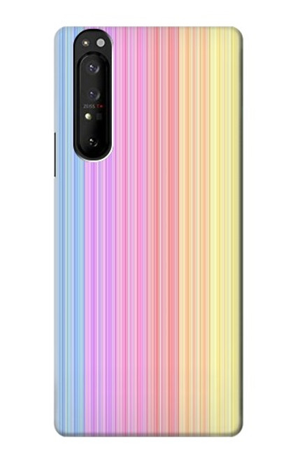 W3849 Colorful Vertical Colors Funda Carcasa Case y Caso Del Tirón Funda para Sony Xperia 1 III