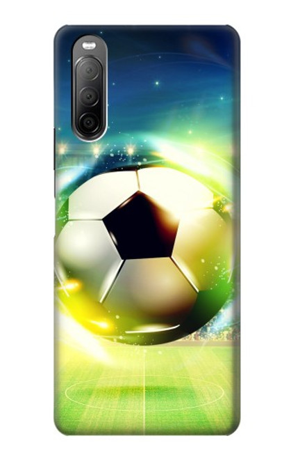 W3844 Glowing Football Soccer Ball Funda Carcasa Case y Caso Del Tirón Funda para Sony Xperia 10 II