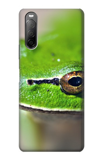 W3845 Green frog Funda Carcasa Case y Caso Del Tirón Funda para Sony Xperia 10 II