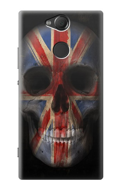 W3848 United Kingdom Flag Skull Funda Carcasa Case y Caso Del Tirón Funda para Sony Xperia XA2