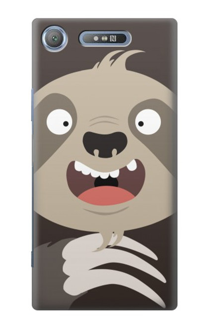 W3855 Sloth Face Cartoon Funda Carcasa Case y Caso Del Tirón Funda para Sony Xperia XZ1