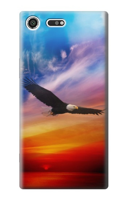 W3841 Bald Eagle Flying Colorful Sky Funda Carcasa Case y Caso Del Tirón Funda para Sony Xperia XZ Premium