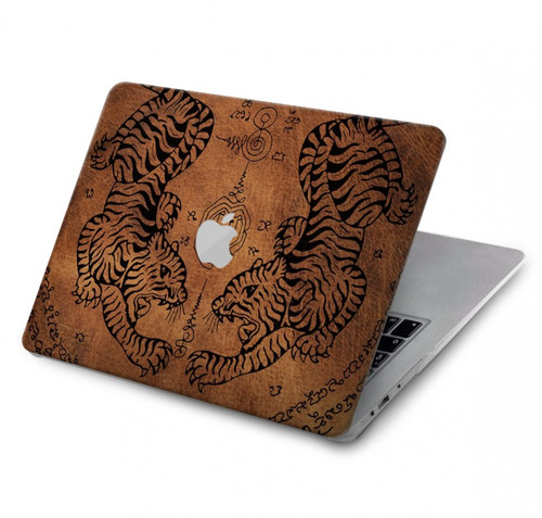 W3209 Sak Yant Twin Tiger Funda Carcasa Case para MacBook Pro 14 M1,M2,M3 (2021,2023) - A2442, A2779, A2992, A2918