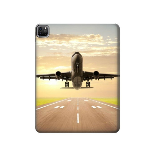 W3837 Airplane Take off Sunrise Funda Carcasa Case para iPad Pro 12.9 (2022,2021,2020,2018, 3rd, 4th, 5th, 6th)