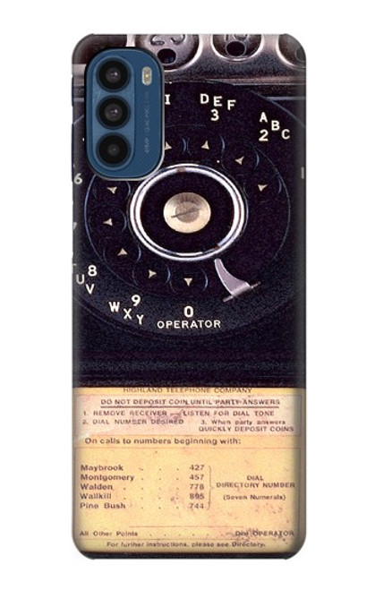 W0086 Payphone Vintage Funda Carcasa Case y Caso Del Tirón Funda para Motorola Moto G41