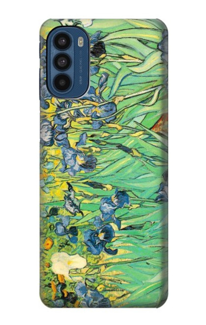 W0210 Van Gogh Irises Funda Carcasa Case y Caso Del Tirón Funda para Motorola Moto G41