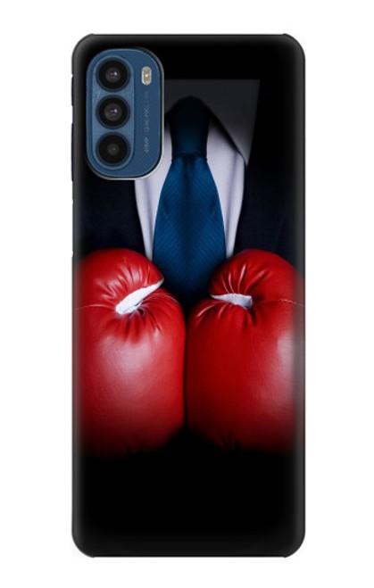 W2261 Businessman Black Suit With Boxing Gloves Funda Carcasa Case y Caso Del Tirón Funda para Motorola Moto G41