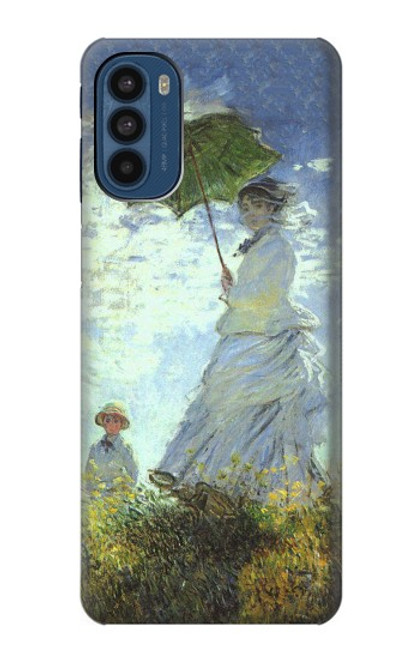 W2415 Claude Monet Woman with a Parasol Funda Carcasa Case y Caso Del Tirón Funda para Motorola Moto G41