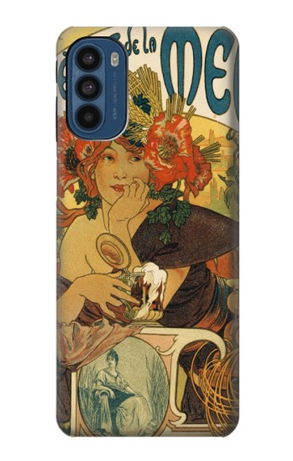 W2740 Alphonse Mucha Bieres De La Muse Funda Carcasa Case y Caso Del Tirón Funda para Motorola Moto G41