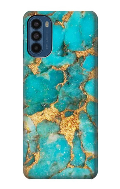 W2906 Aqua Turquoise Stone Funda Carcasa Case y Caso Del Tirón Funda para Motorola Moto G41