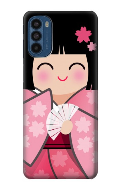 W3042 Japan Girl Hina Doll Kimono Sakura Funda Carcasa Case y Caso Del Tirón Funda para Motorola Moto G41