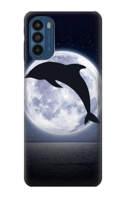 W3510 Dolphin Moon Night Funda Carcasa Case y Caso Del Tirón Funda para Motorola Moto G41