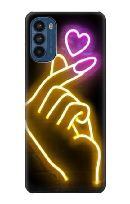 W3512 Cute Mini Heart Neon Graphic Funda Carcasa Case y Caso Del Tirón Funda para Motorola Moto G41