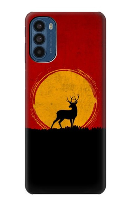 W3513 Deer Sunset Funda Carcasa Case y Caso Del Tirón Funda para Motorola Moto G41