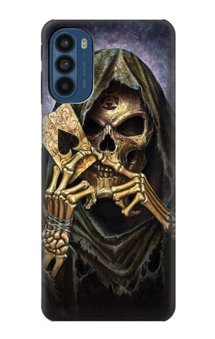 W3594 Grim Reaper Wins Poker Funda Carcasa Case y Caso Del Tirón Funda para Motorola Moto G41