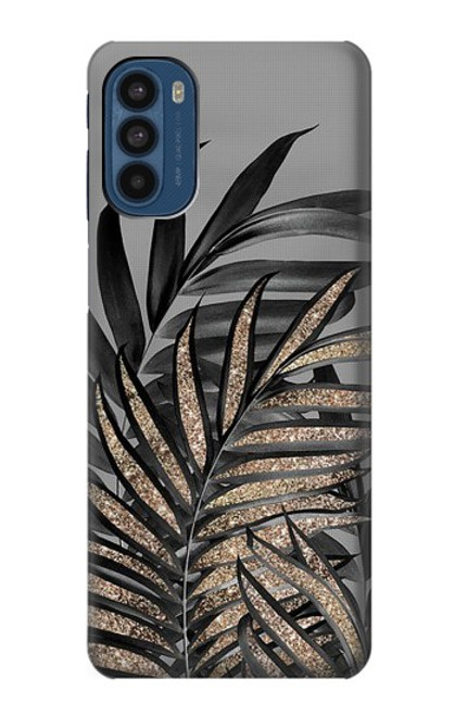 W3692 Gray Black Palm Leaves Funda Carcasa Case y Caso Del Tirón Funda para Motorola Moto G41