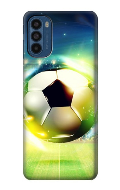 W3844 Glowing Football Soccer Ball Funda Carcasa Case y Caso Del Tirón Funda para Motorola Moto G41