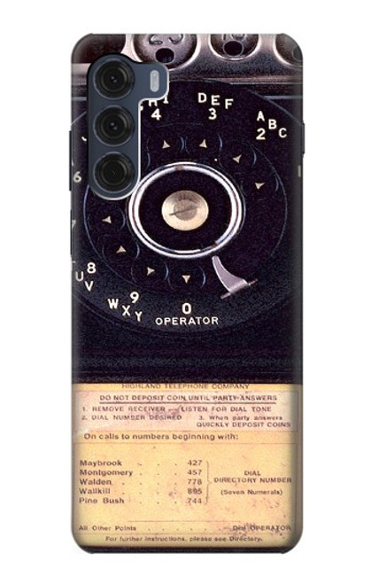 W0086 Payphone Vintage Funda Carcasa Case y Caso Del Tirón Funda para Motorola Moto G200 5G