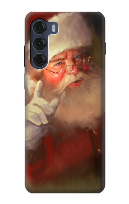 W1144 Xmas Santa Claus Funda Carcasa Case y Caso Del Tirón Funda para Motorola Moto G200 5G