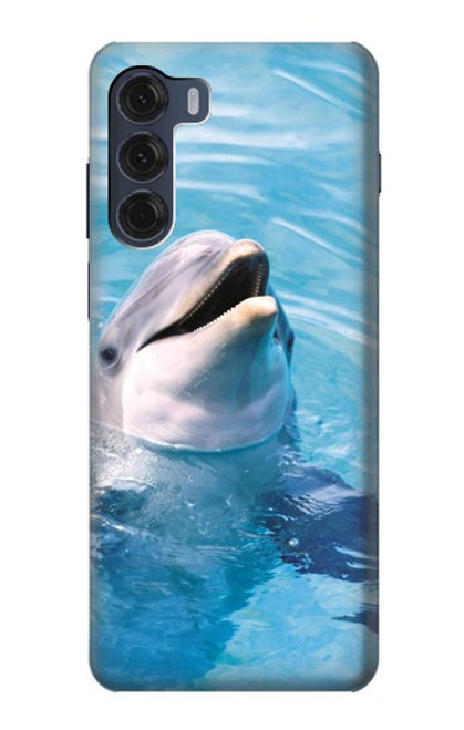 W1291 Dolphin Funda Carcasa Case y Caso Del Tirón Funda para Motorola Moto G200 5G