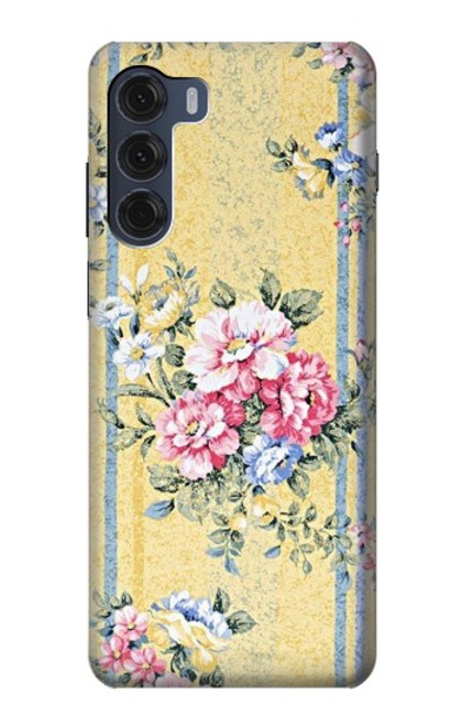 W2229 Vintage Flowers Funda Carcasa Case y Caso Del Tirón Funda para Motorola Moto G200 5G