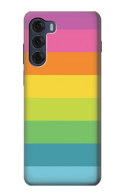 W2363 Rainbow Pattern Funda Carcasa Case y Caso Del Tirón Funda para Motorola Moto G200 5G