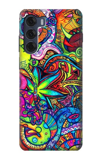 W3255 Colorful Art Pattern Funda Carcasa Case y Caso Del Tirón Funda para Motorola Moto G200 5G