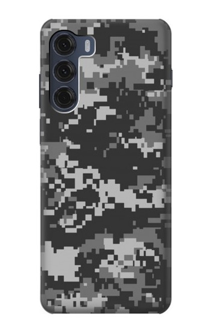 W3293 Urban Black Camo Camouflage Funda Carcasa Case y Caso Del Tirón Funda para Motorola Moto G200 5G