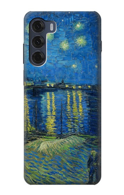 W3336 Van Gogh Starry Night Over the Rhone Funda Carcasa Case y Caso Del Tirón Funda para Motorola Moto G200 5G