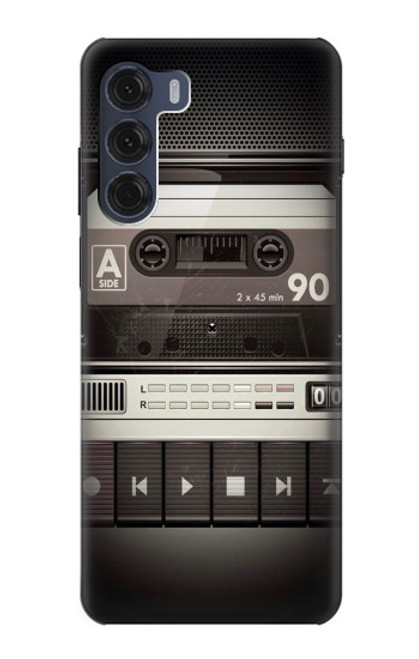 W3501 Vintage Cassette Player Funda Carcasa Case y Caso Del Tirón Funda para Motorola Moto G200 5G