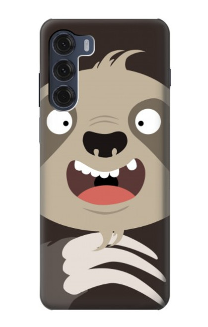 W3855 Sloth Face Cartoon Funda Carcasa Case y Caso Del Tirón Funda para Motorola Moto G200 5G