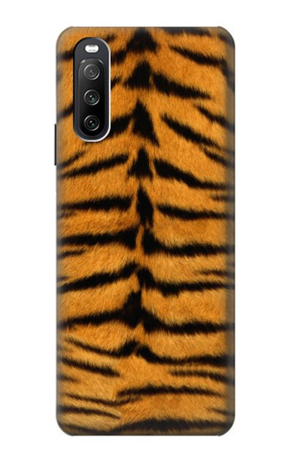 W0576 Tiger Skin Funda Carcasa Case y Caso Del Tirón Funda para Sony Xperia 10 III Lite