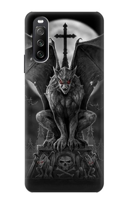 W0850 Gargoyle Devil Demon Funda Carcasa Case y Caso Del Tirón Funda para Sony Xperia 10 III Lite