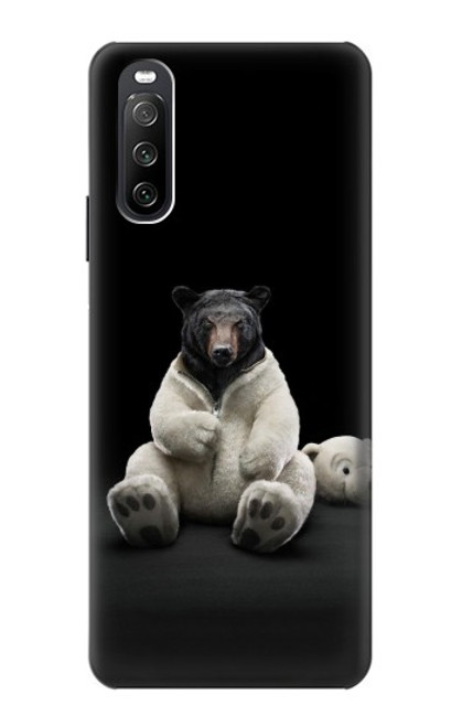 W0878 Black Bear Funda Carcasa Case y Caso Del Tirón Funda para Sony Xperia 10 III Lite