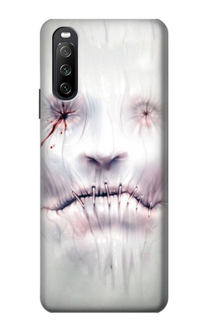 W0884 Horror Face Funda Carcasa Case y Caso Del Tirón Funda para Sony Xperia 10 III Lite