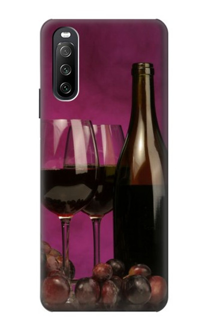 W0910 Red Wine Funda Carcasa Case y Caso Del Tirón Funda para Sony Xperia 10 III Lite