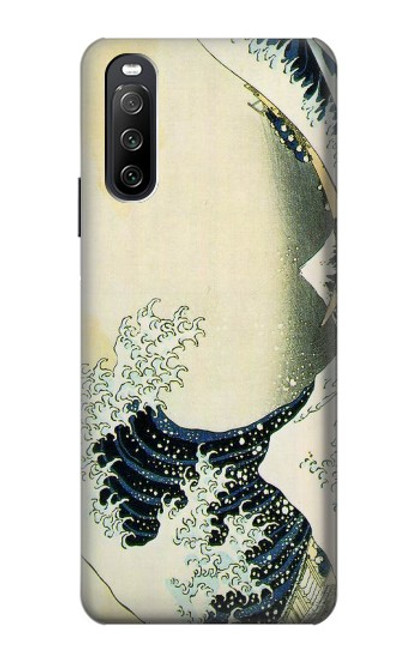 W1040 Hokusai The Great Wave of Kanagawa Funda Carcasa Case y Caso Del Tirón Funda para Sony Xperia 10 III Lite