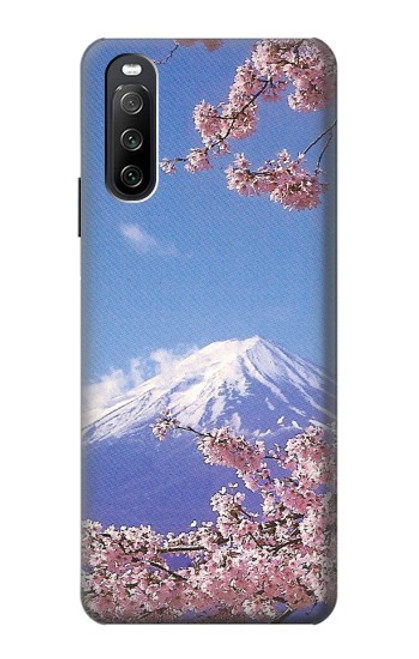 W1060 Mount Fuji Sakura Cherry Blossom Funda Carcasa Case y Caso Del Tirón Funda para Sony Xperia 10 III Lite