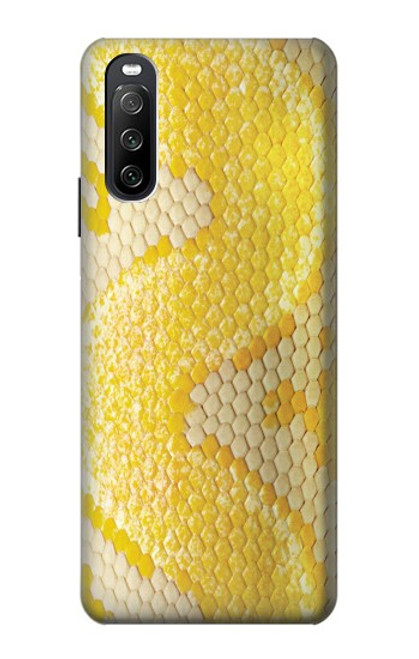 W2713 Yellow Snake Skin Graphic Printed Funda Carcasa Case y Caso Del Tirón Funda para Sony Xperia 10 III Lite