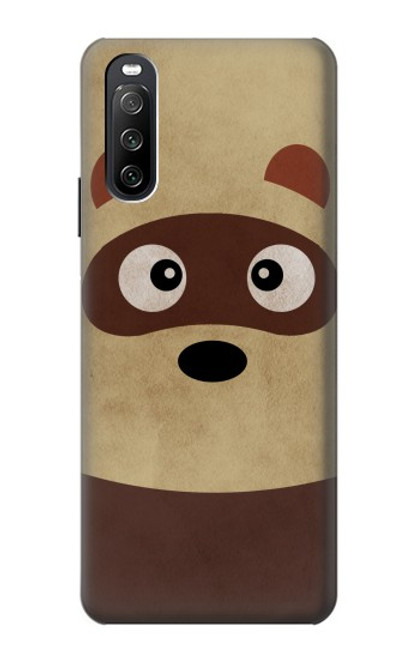 W2825 Cute Cartoon Raccoon Funda Carcasa Case y Caso Del Tirón Funda para Sony Xperia 10 III Lite