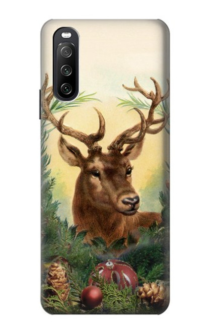 W2841 Vintage Reindeer Christmas Funda Carcasa Case y Caso Del Tirón Funda para Sony Xperia 10 III Lite