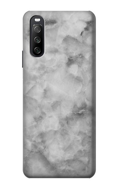 W2845 Gray Marble Texture Funda Carcasa Case y Caso Del Tirón Funda para Sony Xperia 10 III Lite