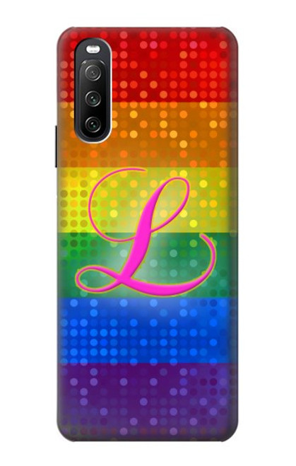 W2900 Rainbow LGBT Lesbian Pride Flag Funda Carcasa Case y Caso Del Tirón Funda para Sony Xperia 10 III Lite