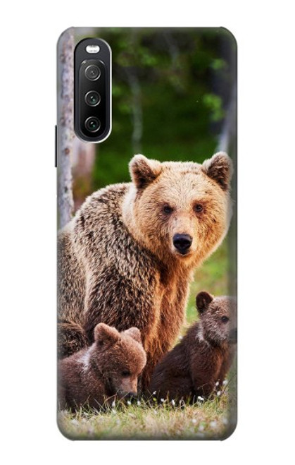 W3558 Bear Family Funda Carcasa Case y Caso Del Tirón Funda para Sony Xperia 10 III Lite