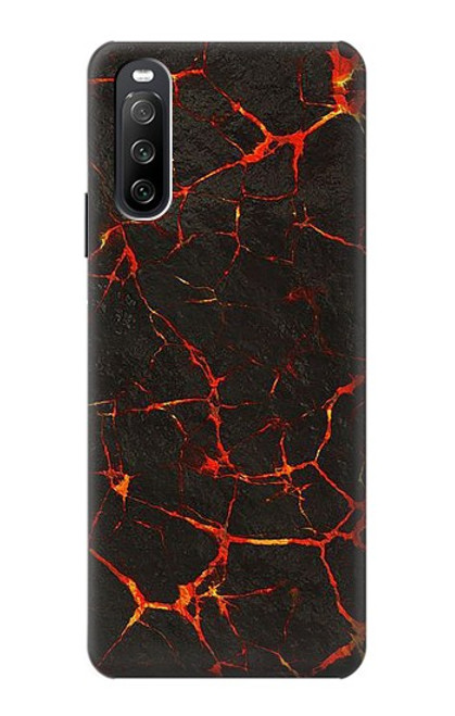 W3696 Lava Magma Funda Carcasa Case y Caso Del Tirón Funda para Sony Xperia 10 III Lite