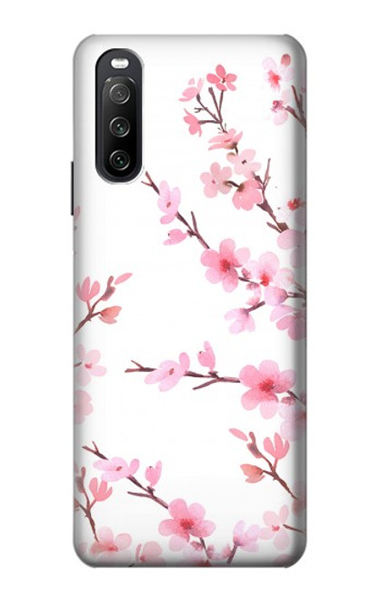 W3707 Pink Cherry Blossom Spring Flower Funda Carcasa Case y Caso Del Tirón Funda para Sony Xperia 10 III Lite