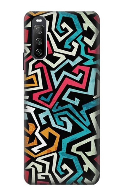 W3712 Pop Art Pattern Funda Carcasa Case y Caso Del Tirón Funda para Sony Xperia 10 III Lite