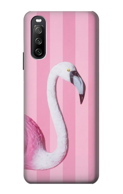 W3805 Flamingo Pink Pastel Funda Carcasa Case y Caso Del Tirón Funda para Sony Xperia 10 III Lite