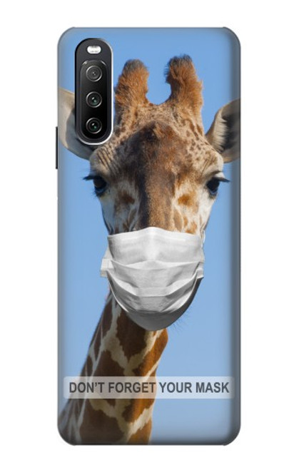 W3806 Funny Giraffe Funda Carcasa Case y Caso Del Tirón Funda para Sony Xperia 10 III Lite