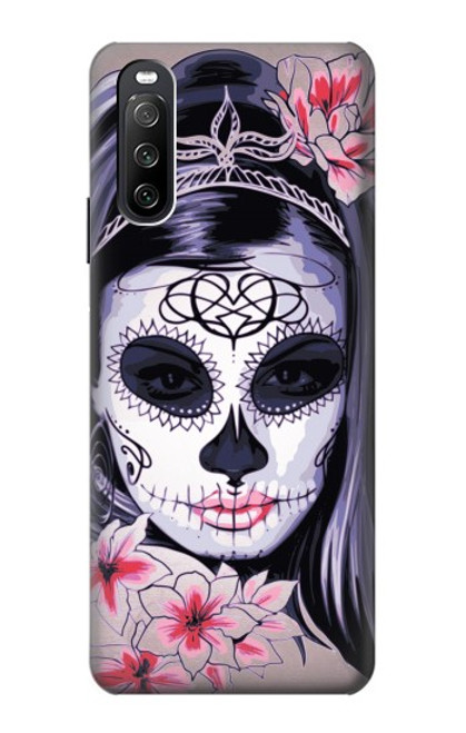 W3821 Sugar Skull Steam Punk Girl Gothic Funda Carcasa Case y Caso Del Tirón Funda para Sony Xperia 10 III Lite